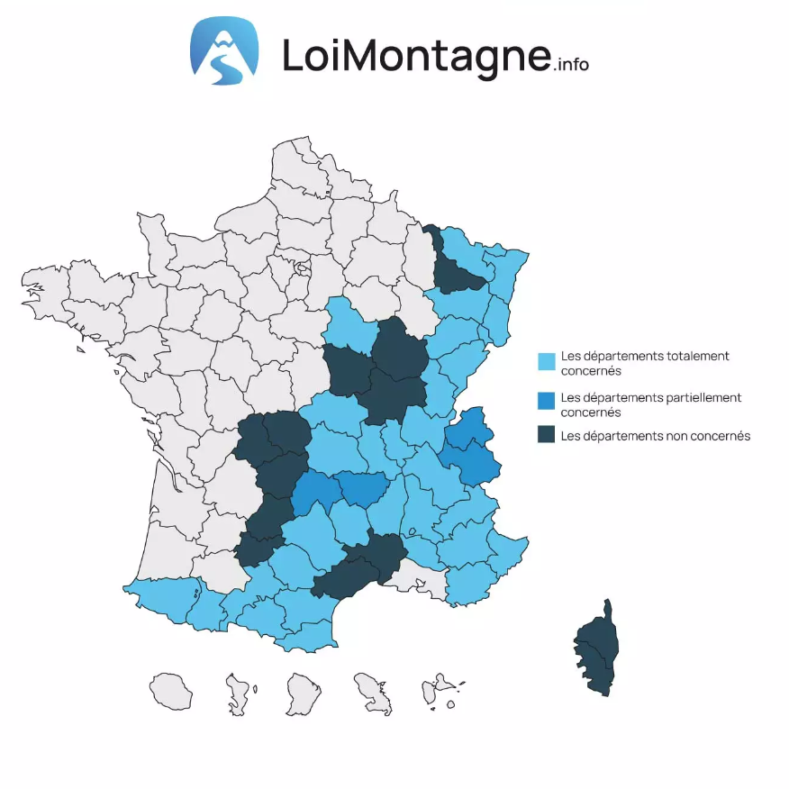 Loi Montagne - carte des départements.